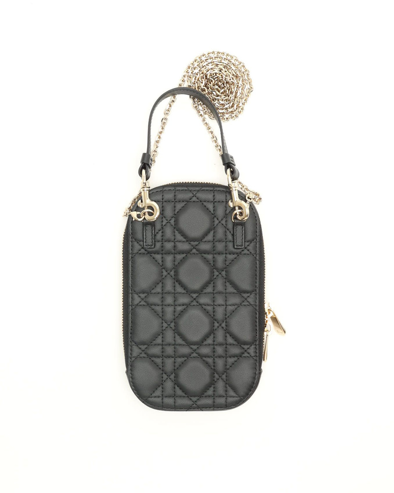 ★DIOR Lady Dior Call'in Dior フォンホルダー Lady Dior Call'in Dior Phone Holder Black Cannage Lambskin | DIOR