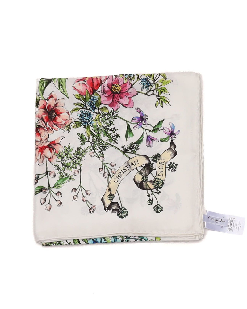 Christian Dior 90 Floral Silk Scarf