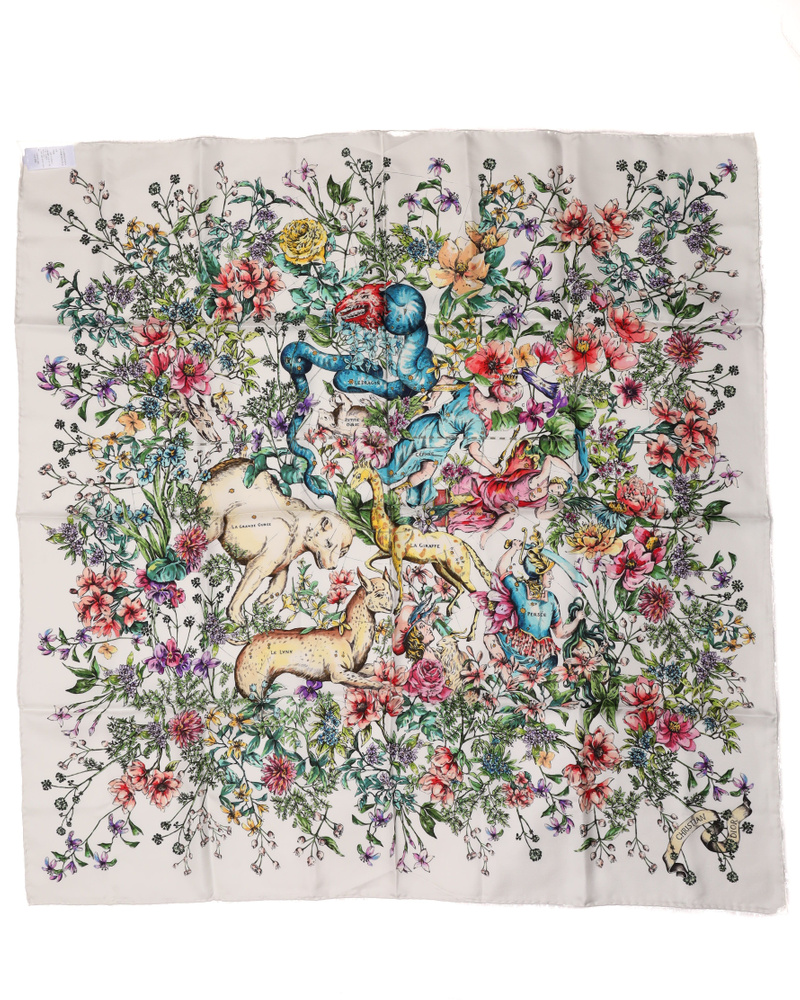 Christian Dior 90 Floral Silk Scarf