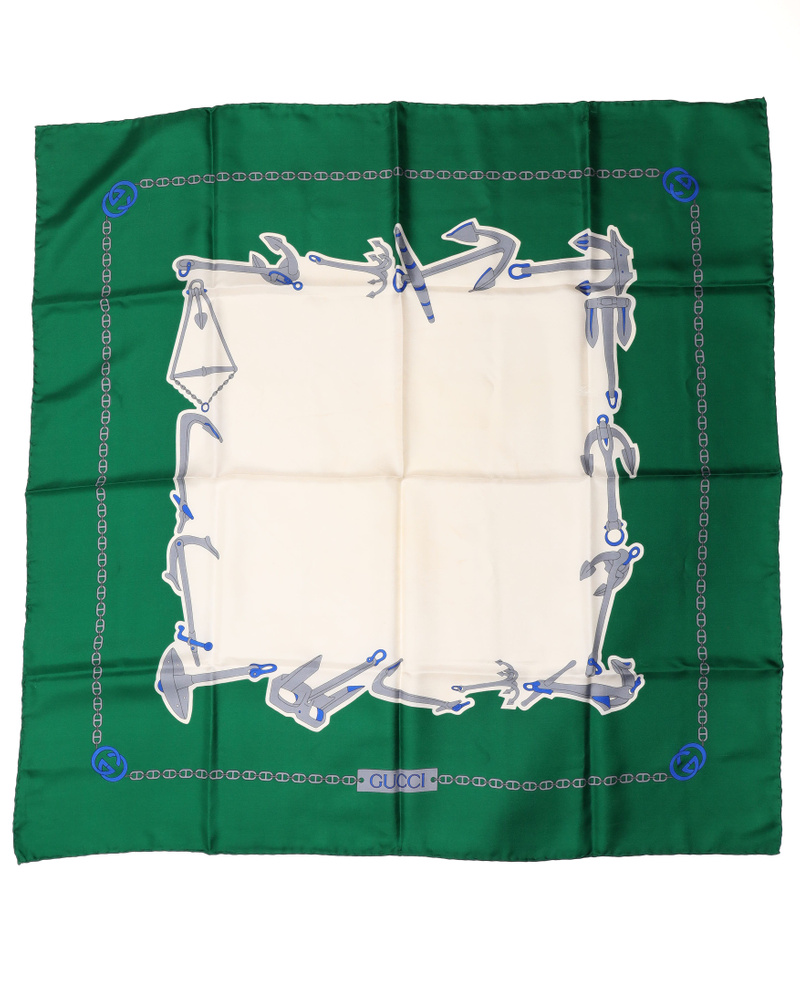 Gucci 90 Anchor Silk Scarf
