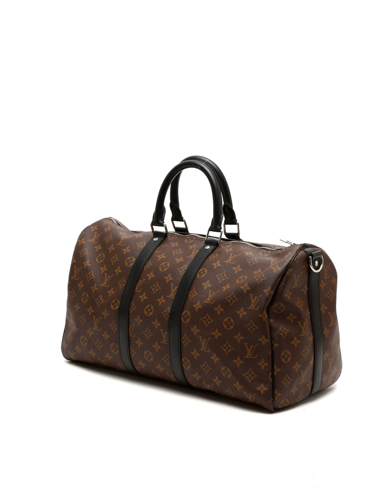 Louis Vuitton Monogram Macassar Keepall Bandoulière 45 Weekend Bag