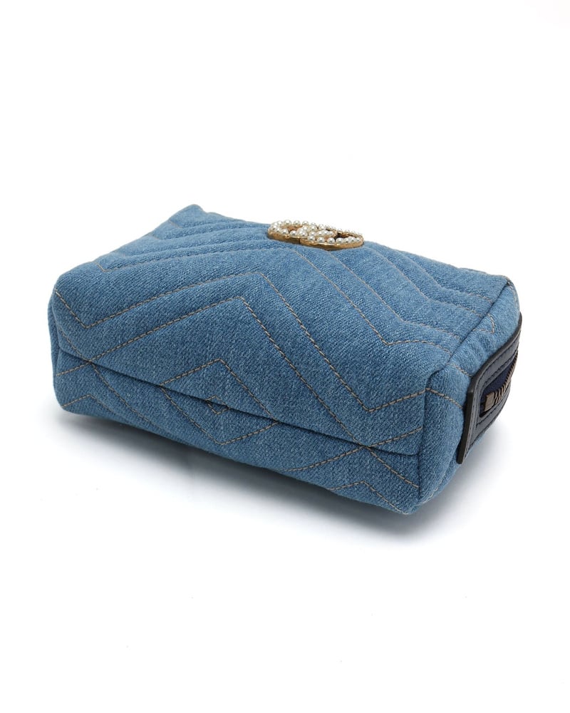 Gucci GG Marmont Denim Pouch