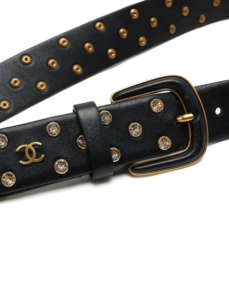 Chanel Rhinestone Studded, Size 80