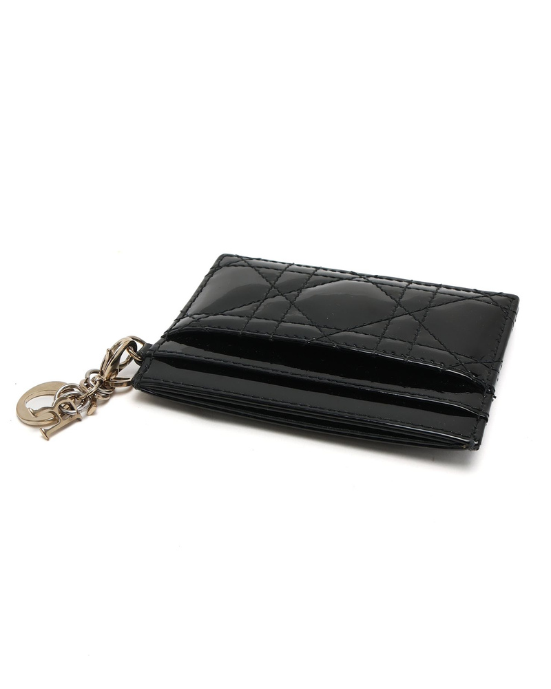 Christian Dior Lady Dior Cannage Patent Card Holder