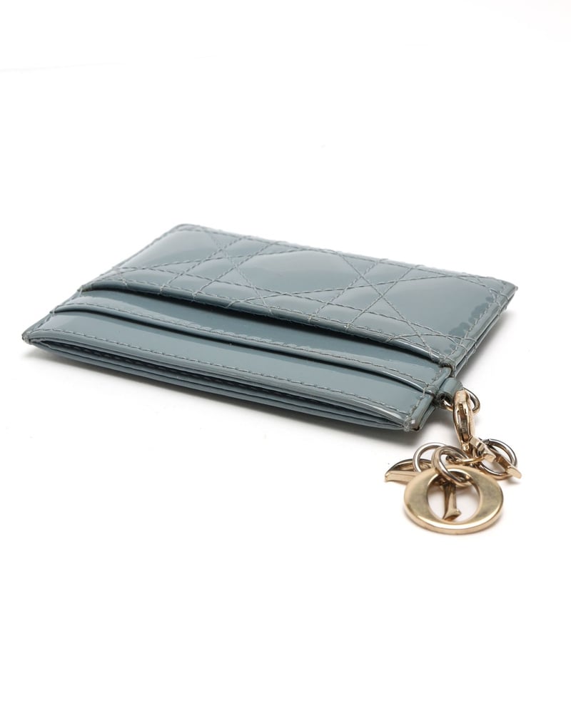 Christian Dior Lady Dior Cannage Patent Card Holder