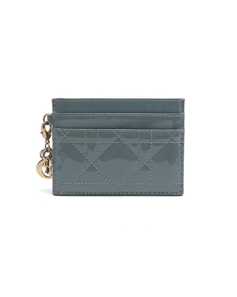 Christian Dior Lady Dior Cannage Patent Card Holder