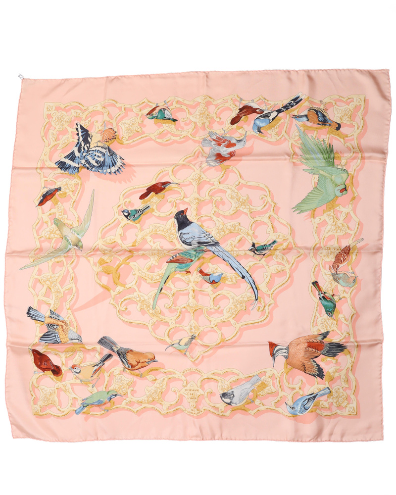 Hermès Hermes Carré 90 Oiseaux De L'Inde Et De L'Himalaya Silk Scarf