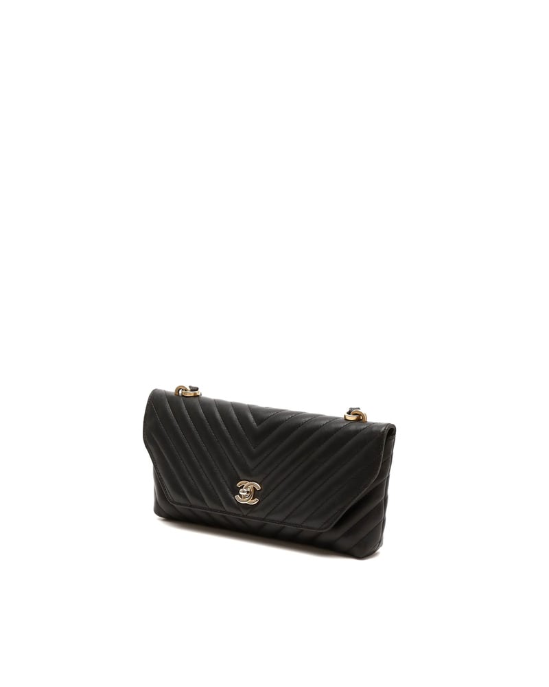 Chanel CC Surpique Chevron Flap Bag