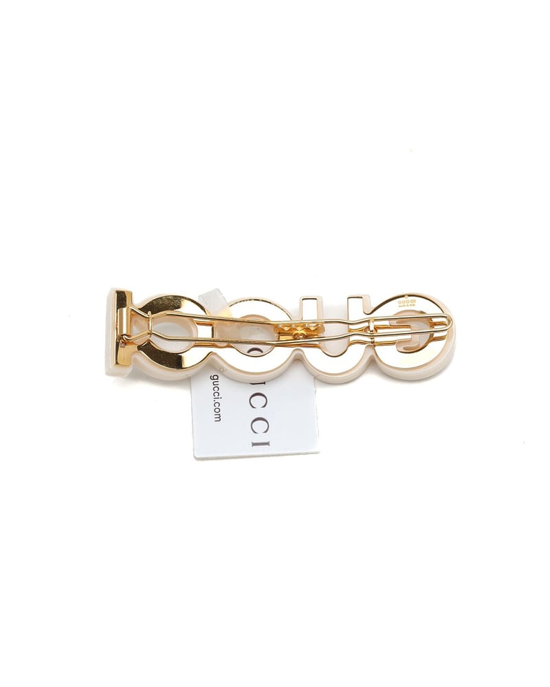 Gucci Logo Rhinestone Hair Clip