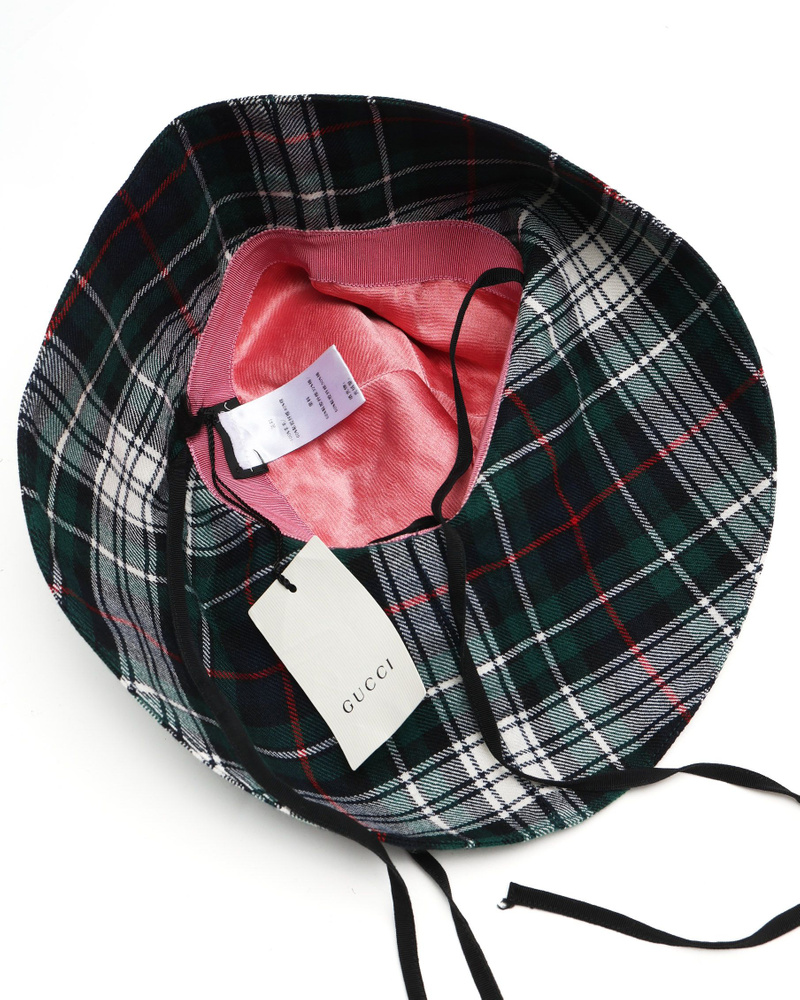 Gucci Plaid Bucket Hat, Size 57