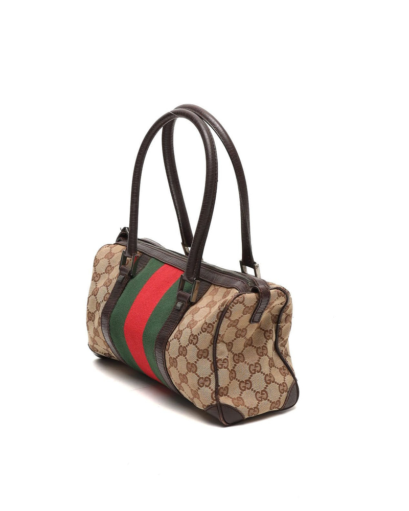 Gucci Small GG Web Boston Bag