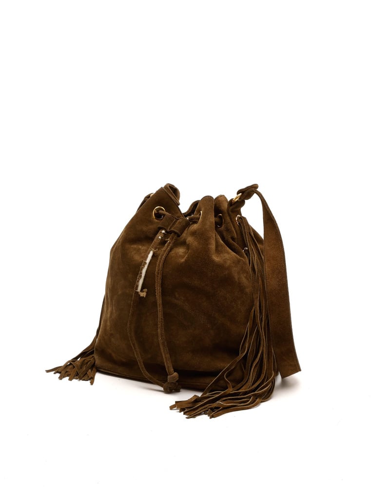 Chanel Coco Mark Drawstring Fringe Bag