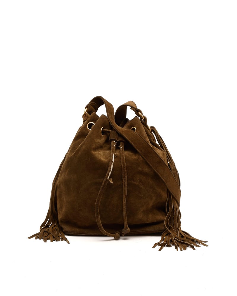 Chanel Coco Mark Drawstring Fringe Bag