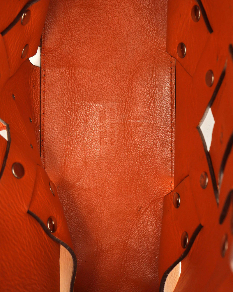 Prada Lattice Stud Hobo Bag
