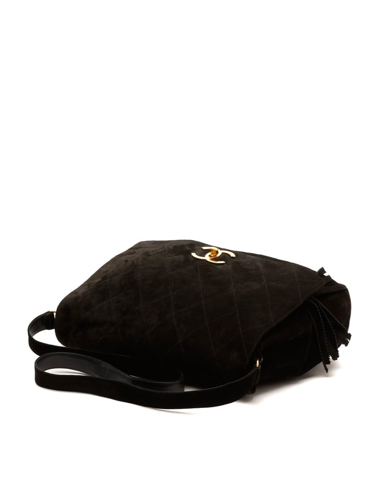 Chanel CC Suede Tassel Messenger Flap Bag