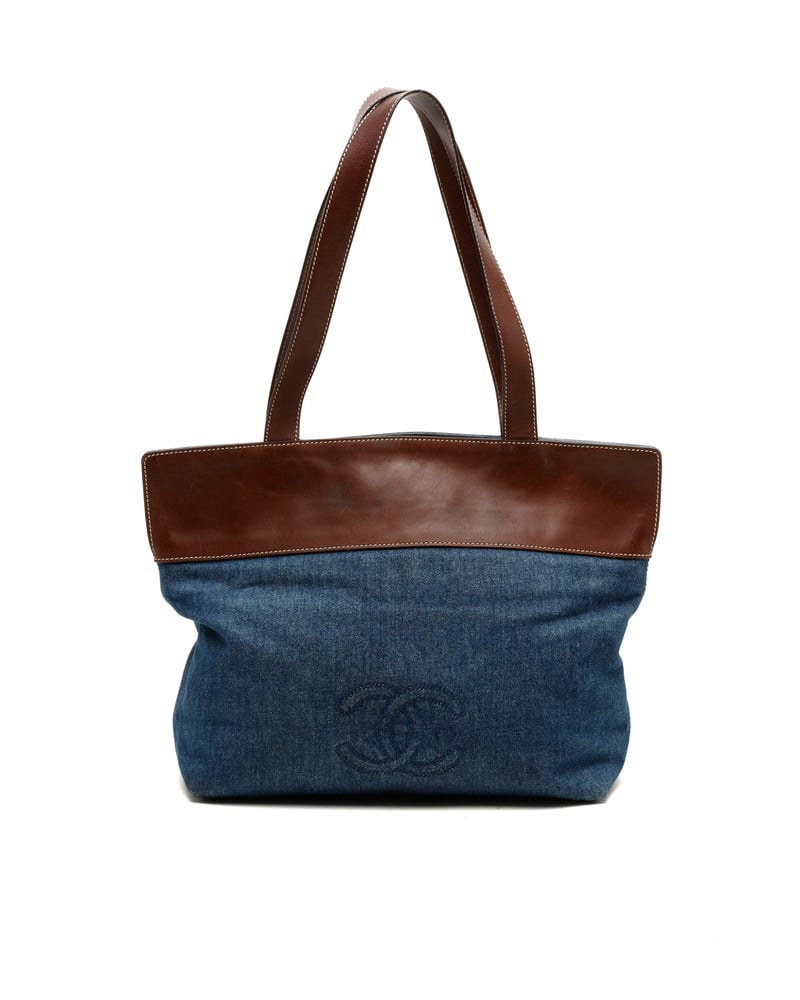 Chanel Coco Mark Denim Tote Bag