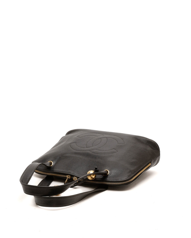 Chanel Coco Mark Caviar Tote Bag