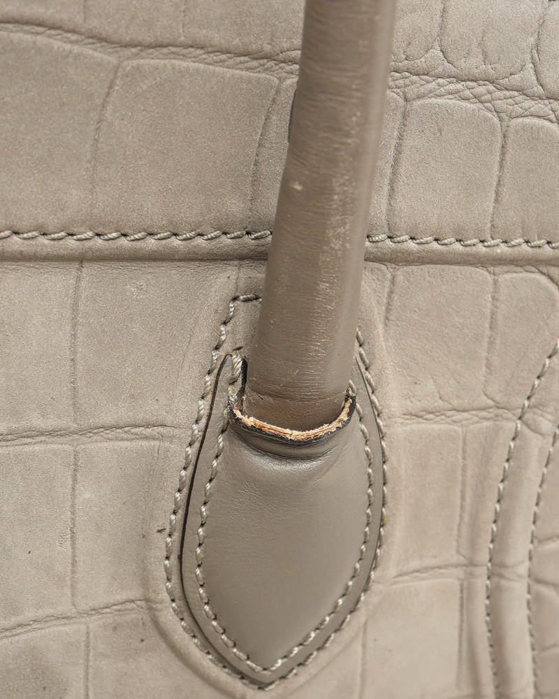 Céline Crocodile Embossed Nubuck Luggage Phantom Tote Bag