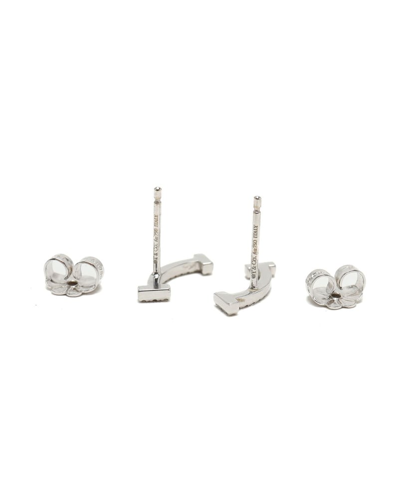 Tiffany & Co T Smile White Gold Diamond Earrings