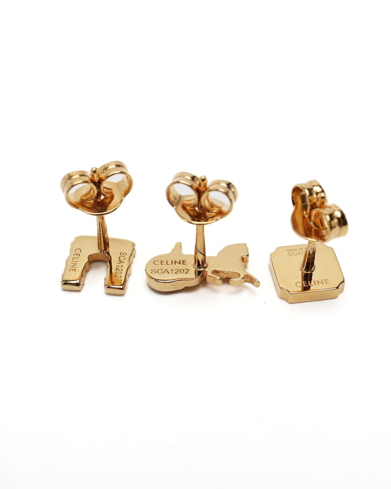 Céline 3-piece set, Horse Carriage, Triomphe and Logo Earrings
