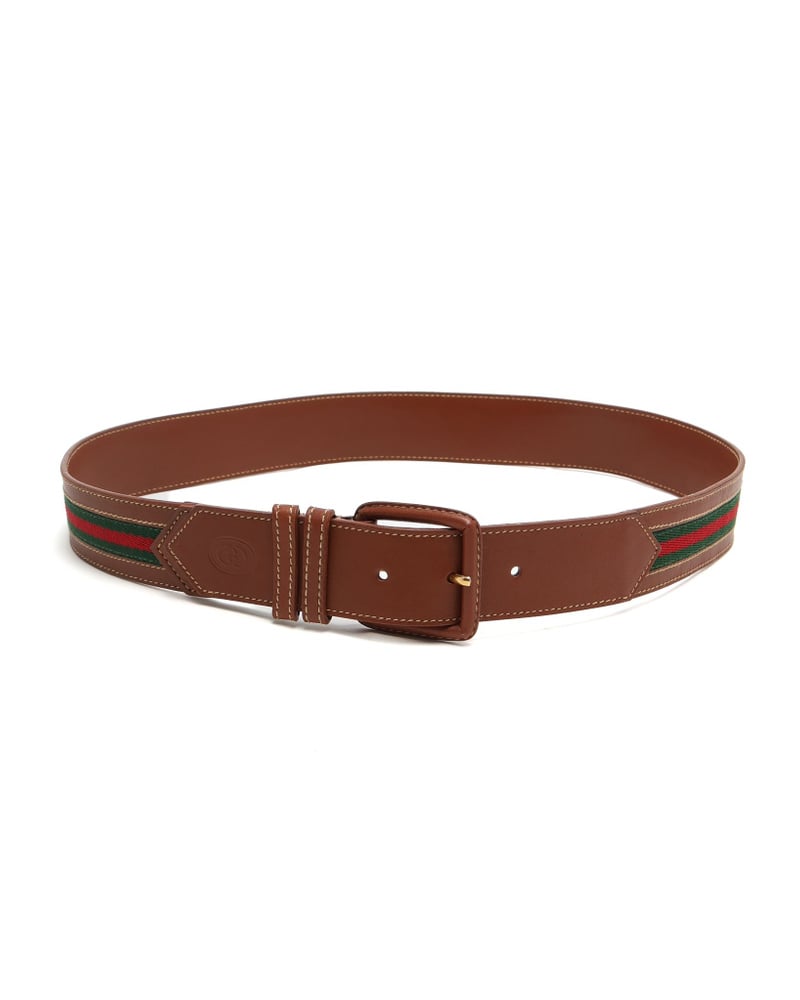 Gucci Web Leather Belt, Size 80