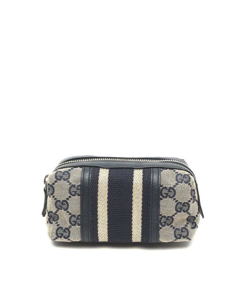 Gucci GG Leather Canvas Pouch