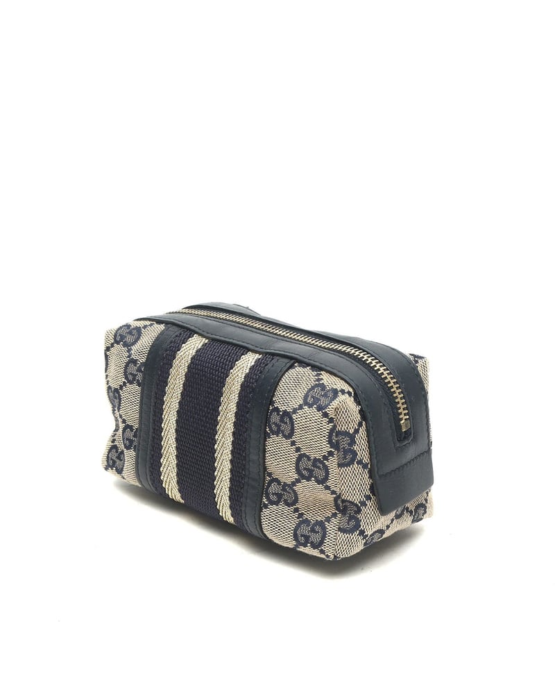 Gucci GG Leather Canvas Pouch