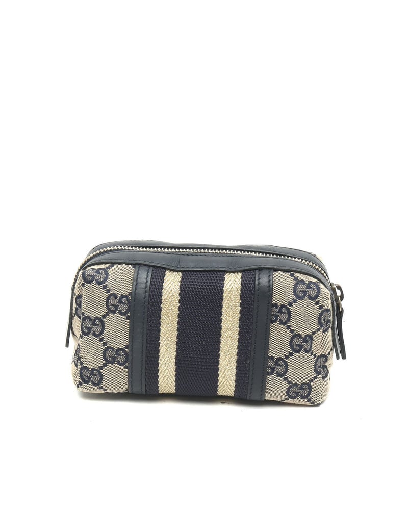 Gucci GG Leather Canvas Pouch