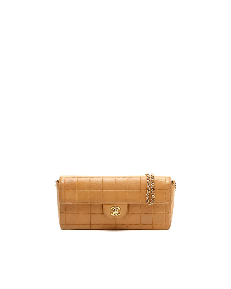 Chanel East West Chocolate Bar Flap Bag