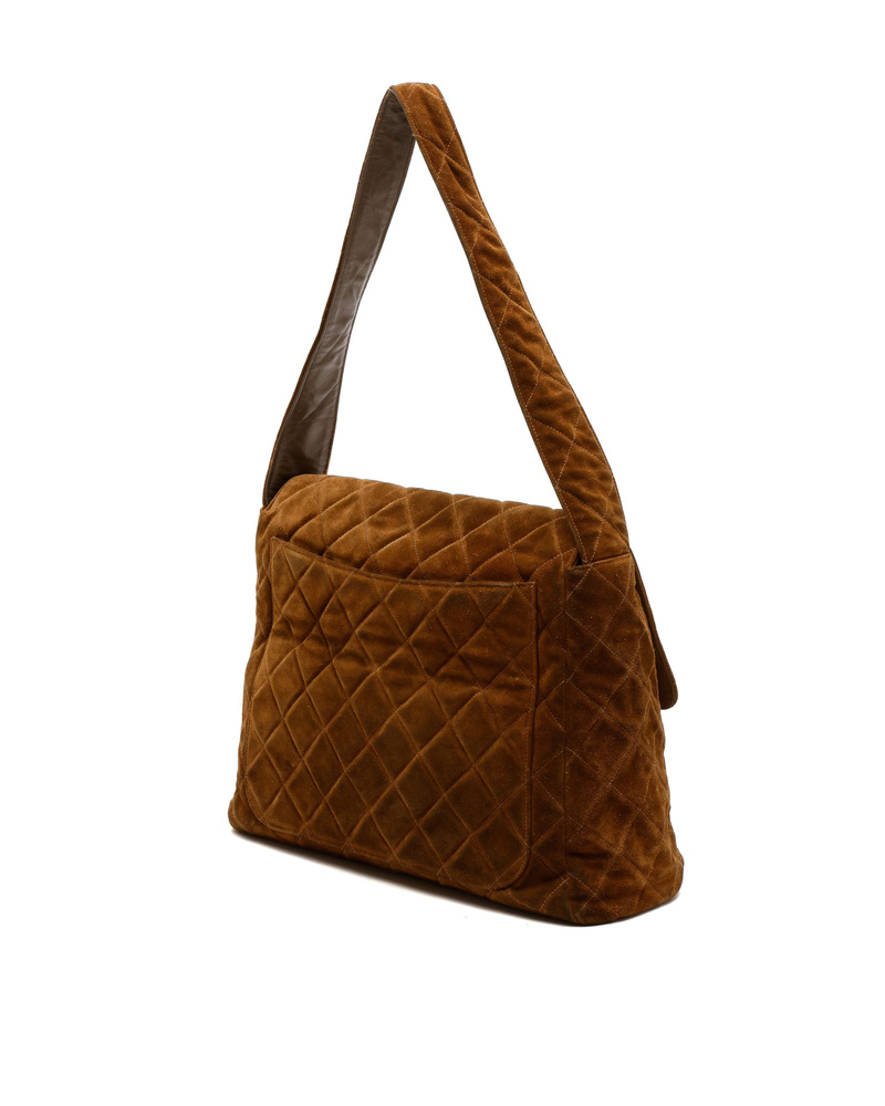 Chanel CC Suede Shoulder Bag