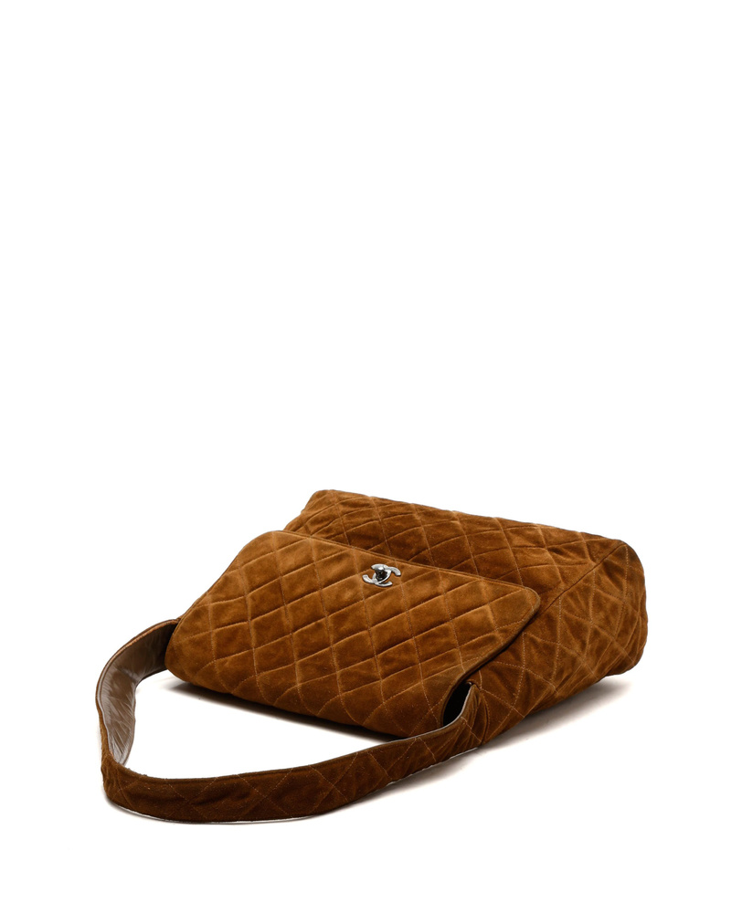 Chanel CC Suede Shoulder Bag