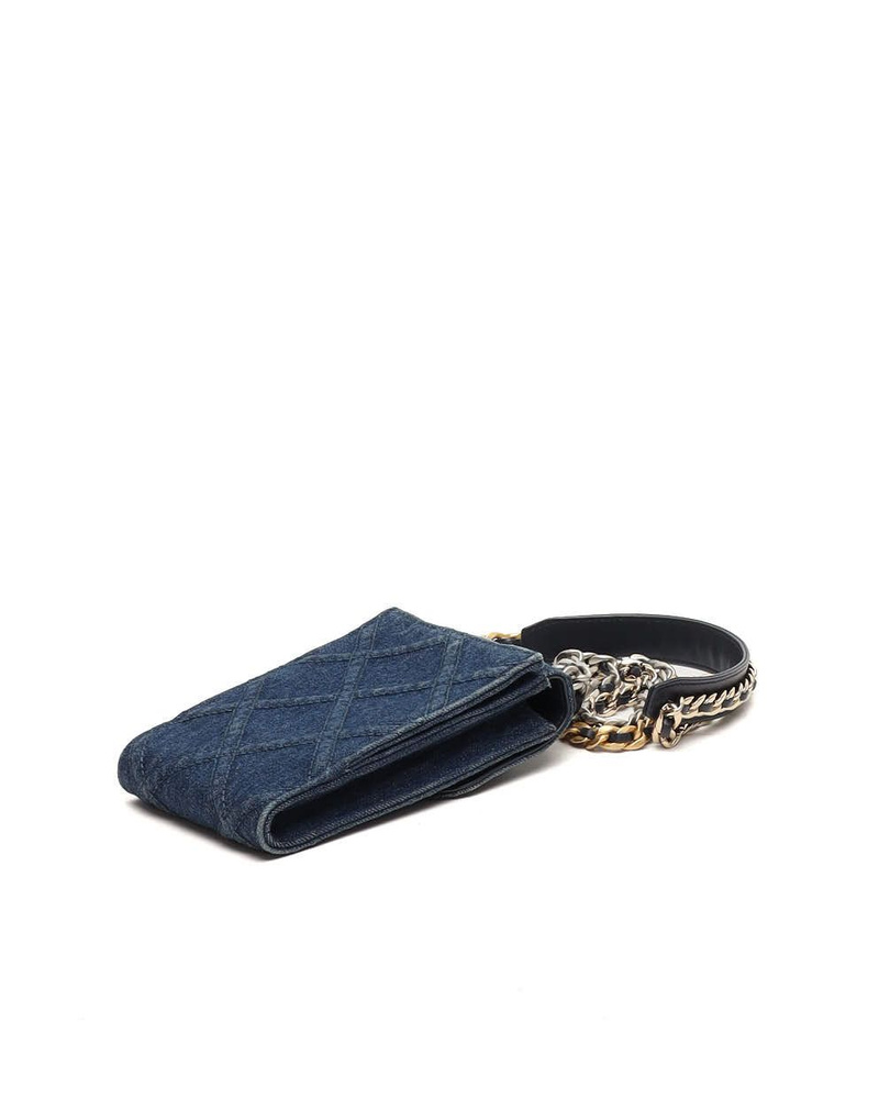 Chanel 19 Denim Phone Holder Crossbody Bag