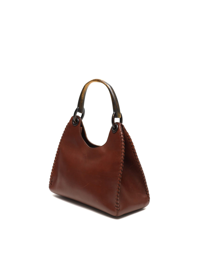 Gucci Leather Wood Hobo Bag