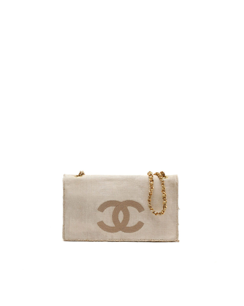 Chanel CC Linen Wallet on Chain Bag