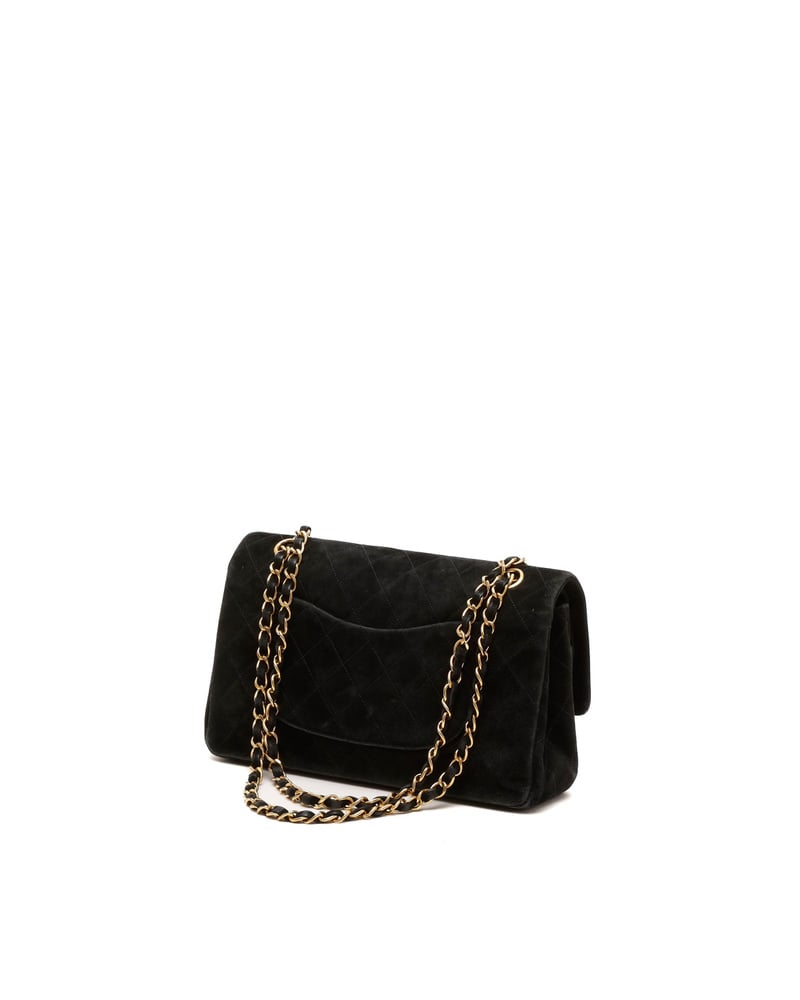 Chanel Classic Medium Suede Double Flap Bag