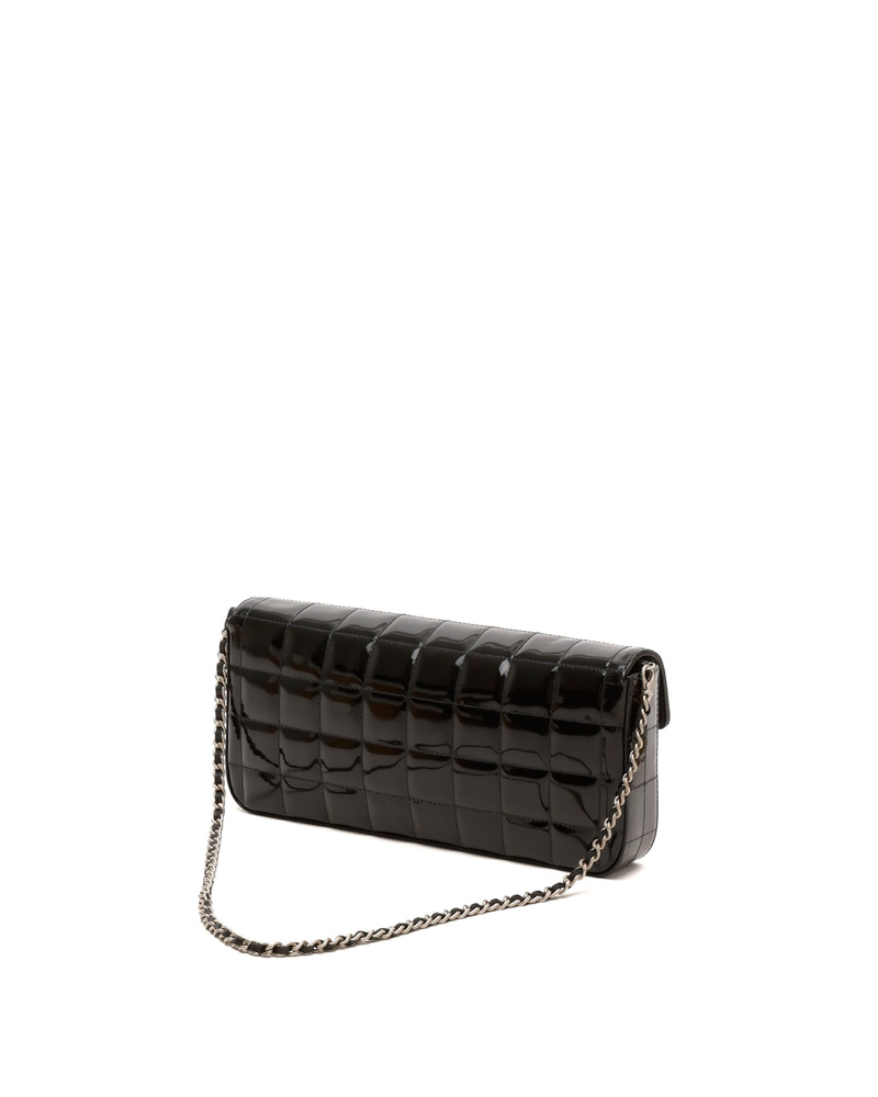 Chanel Patent East West Chocolate Bar Flap Bag