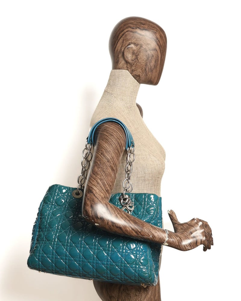 Christian Dior Patent Lady Dior Tote Bag