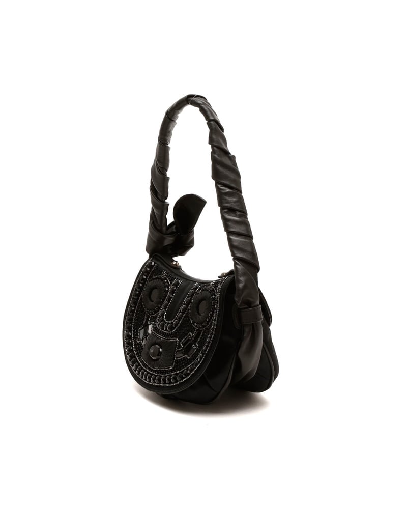 Céline Embellished Half Moon Satin Hobo Bag