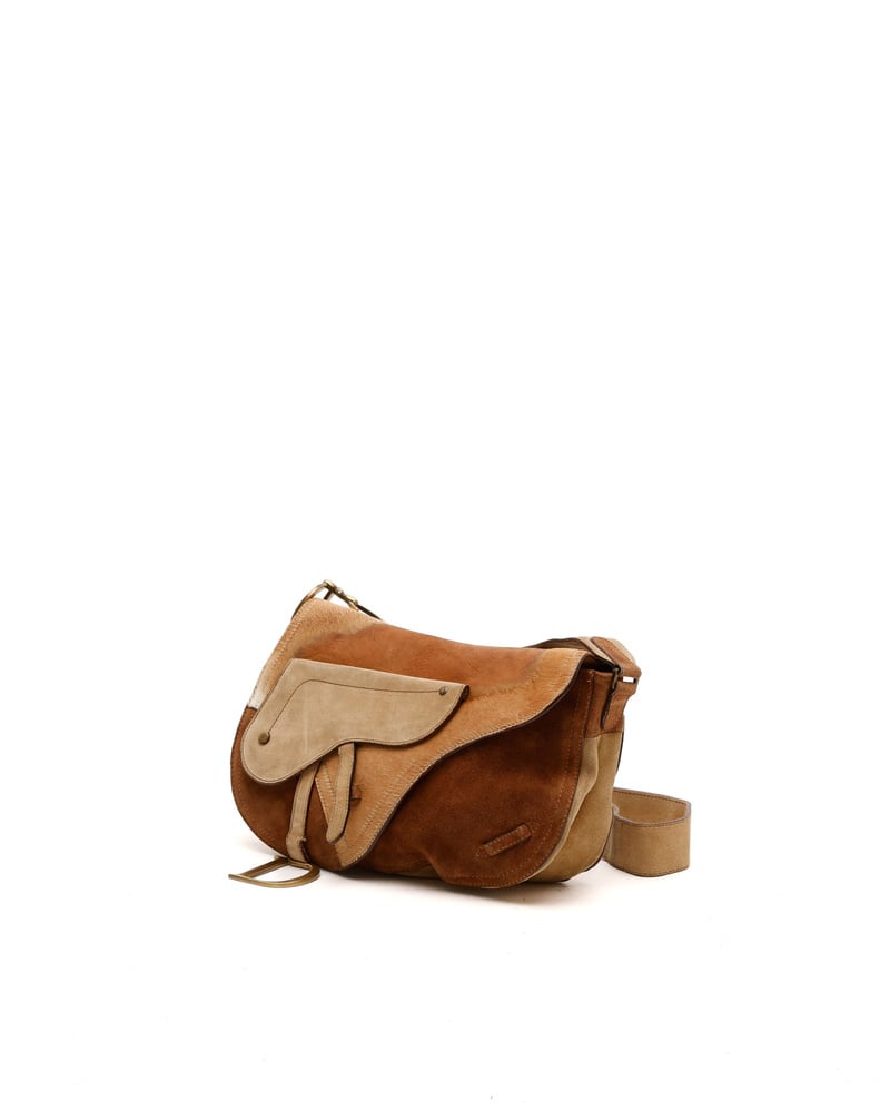 Christian Dior Suede Pony Hair Saddle Bag