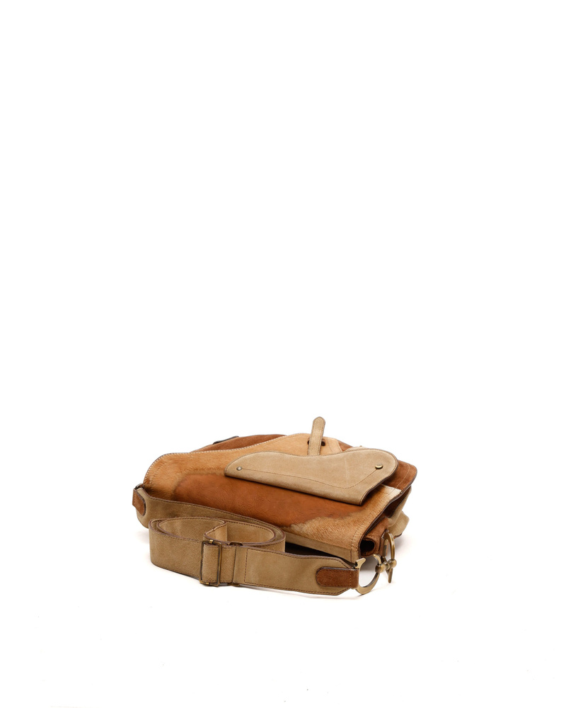 Christian Dior Suede Pony Hair Saddle Bag