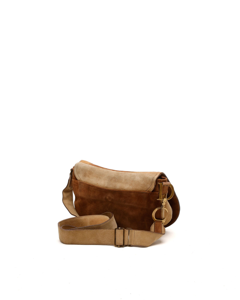 Christian Dior Suede Pony Hair Saddle Bag
