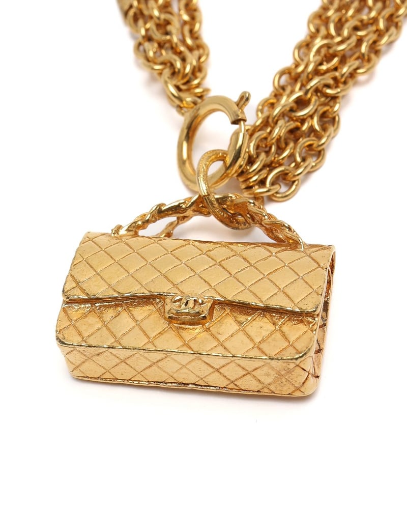 Chanel Multi Chain Flap Bag Charm Choker