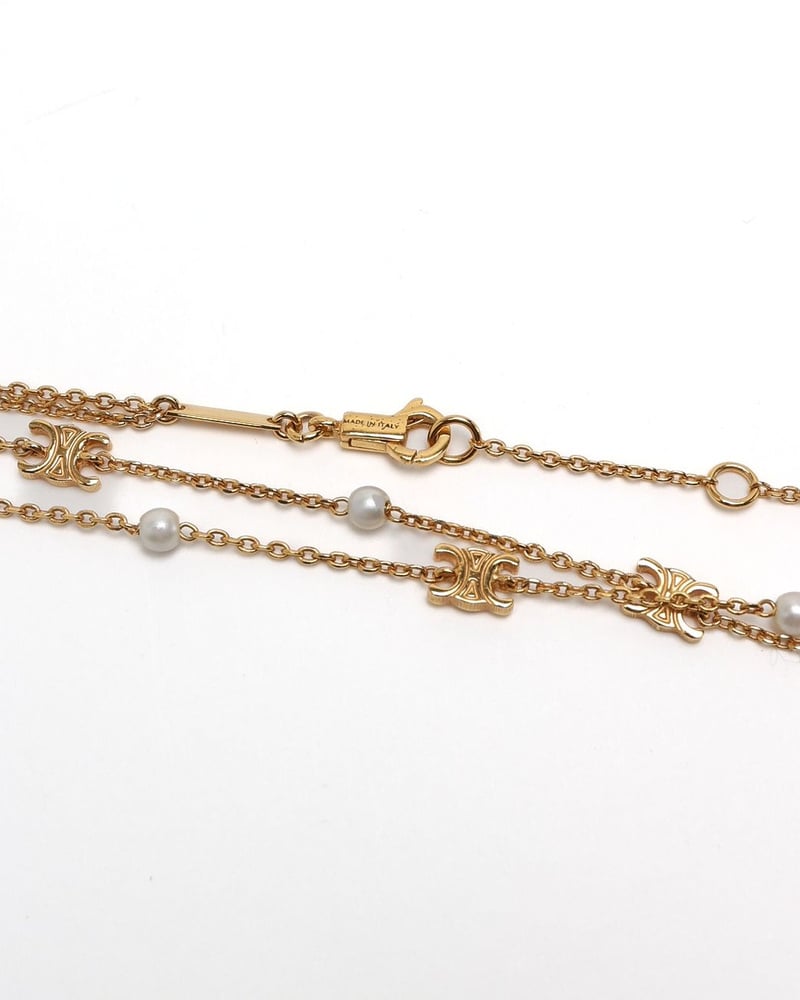 Céline Triomphe Pearl Double Necklace