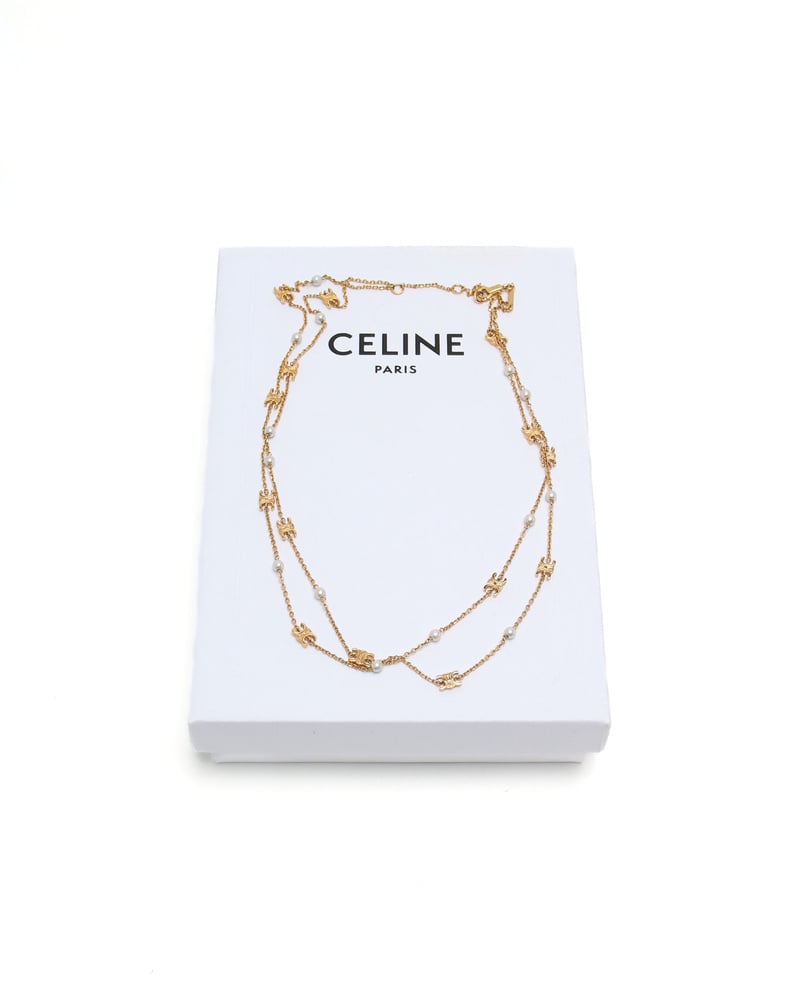 Céline Triomphe Pearl Double Necklace