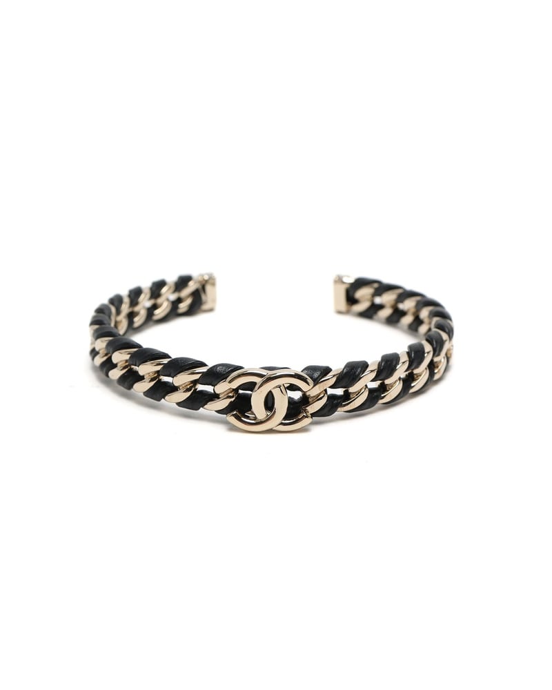 Chanel Coco Mark Leather Chain Bracelet