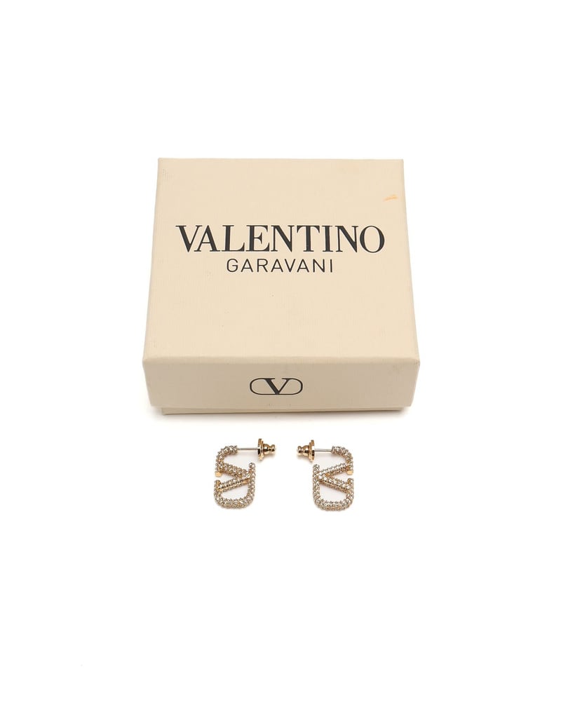 Valentino VLogo Crystal Earrings