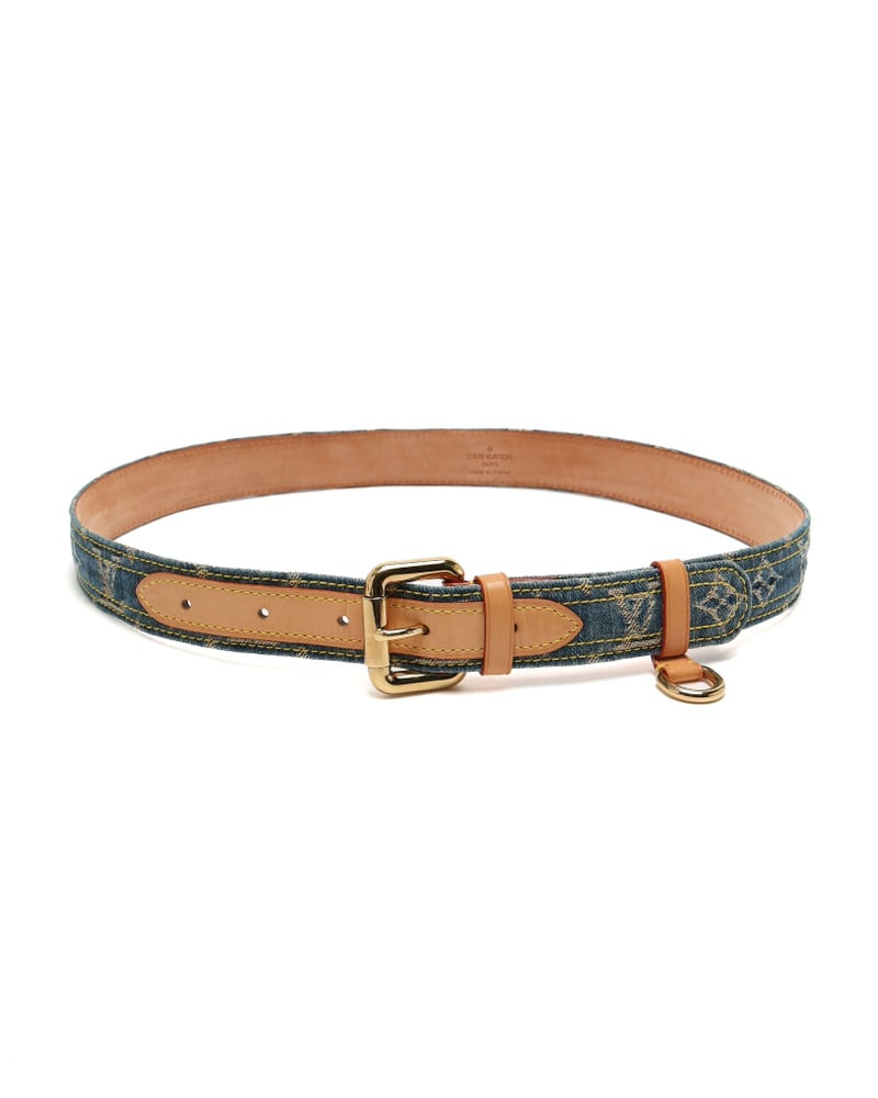 Louis Vuitton Monogram Denim Belt, Size 80