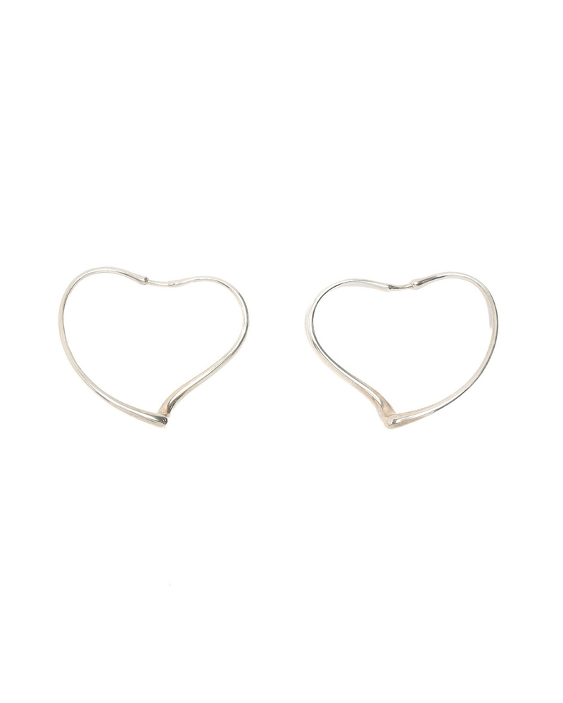 Tiffany & Co Elsa Peretti Open Heart Silver Hoop Earrings
