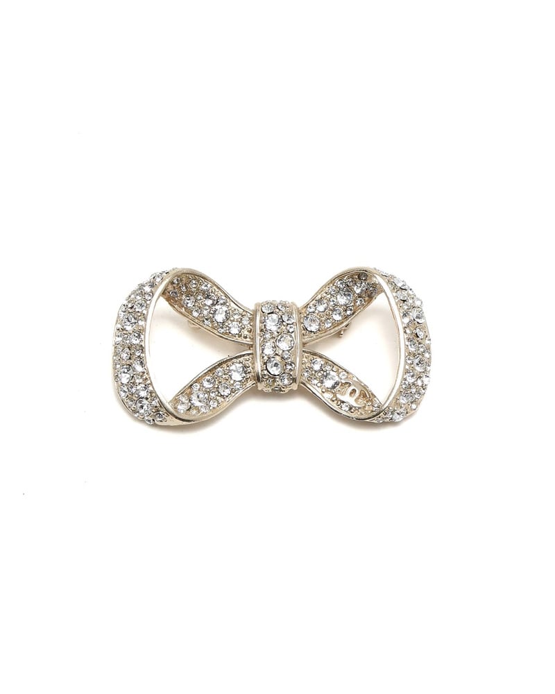 Chanel Bow Rhinestone Brooch