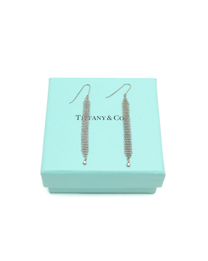 Tiffany & Co Mesh Tassel Silver Earrings